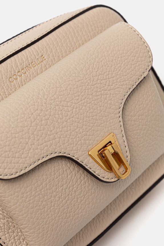 Coccinelle crossbody torba ženska kožna COCCINELLE BEAT SOFT bež MF6.55.04.01