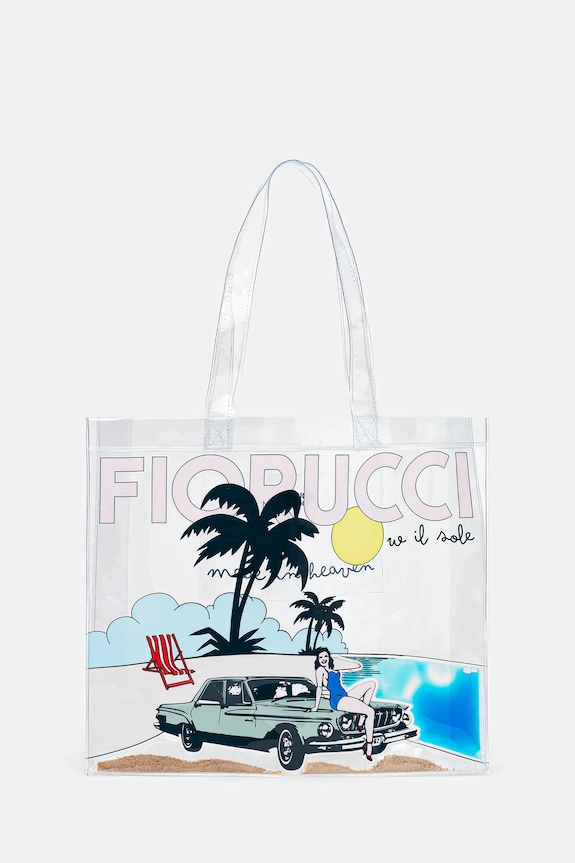 Kabelka Fiorucci Beach Print Pvc Tote vejde se A4 průhledná U01FMABA276PT02MU01
