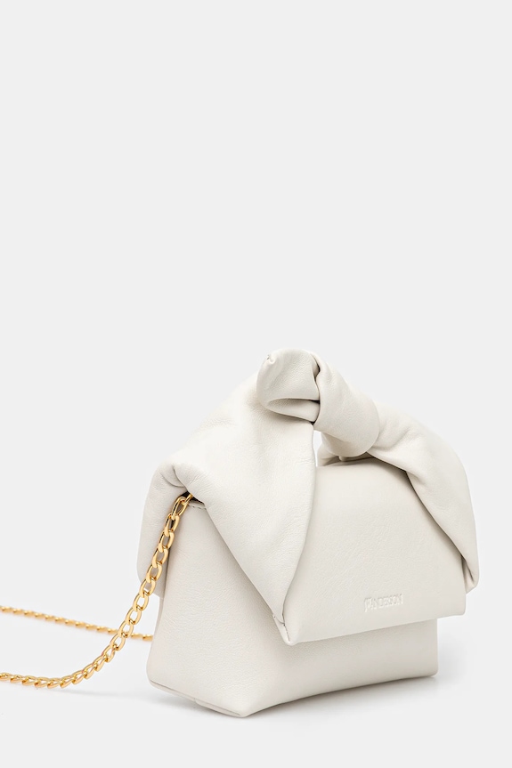 JW Anderson leather handbag Bow Small Twister HB0698.LA0355 white SS25
