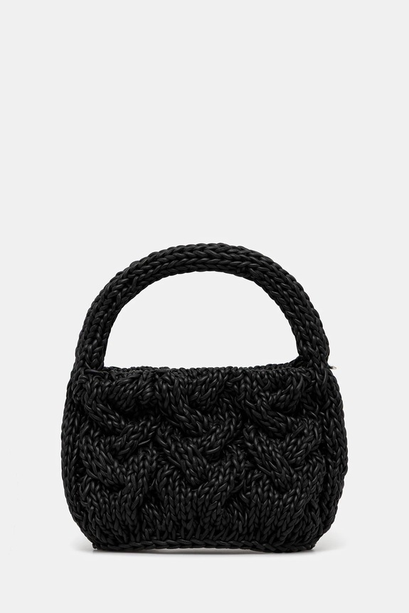 Кожаная сумочка JW Anderson Small Cable Knit имитация натуральной кожи чёрный HB0712.LA0365