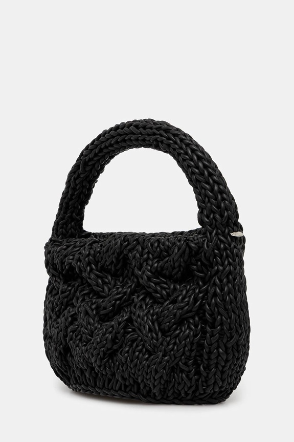 Кожаная сумочка JW Anderson Small Cable Knit HB0712.LA0365 чёрный SS25
