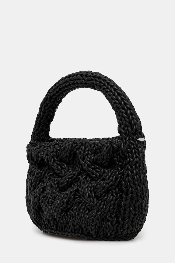 Кожаная сумочка JW Anderson Small Cable Knit HB0712.LA0365 чёрный SS25