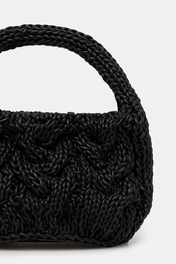 Аксессуары Кожаная сумочка JW Anderson Small Cable Knit HB0712.LA0365 чёрный