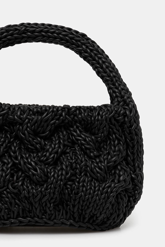 Аксессуары Кожаная сумочка JW Anderson Small Cable Knit HB0712.LA0365 чёрный