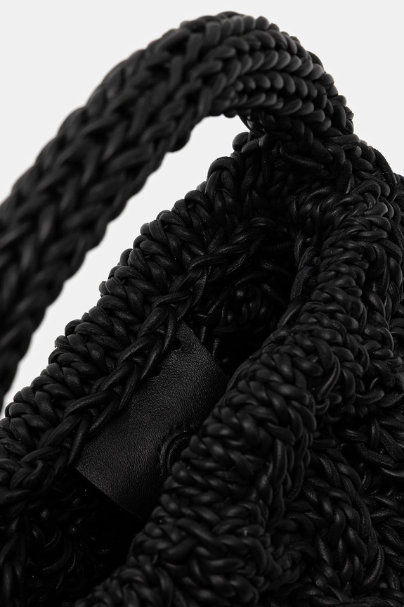 Кожаная сумочка JW Anderson Small Cable Knit HB0712.LA0365 чёрный