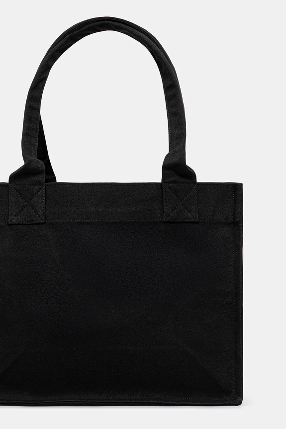 Akcesoria GANNI torebka bawełniana Large Easy Shopper Contrasted Logo A6647 czarny