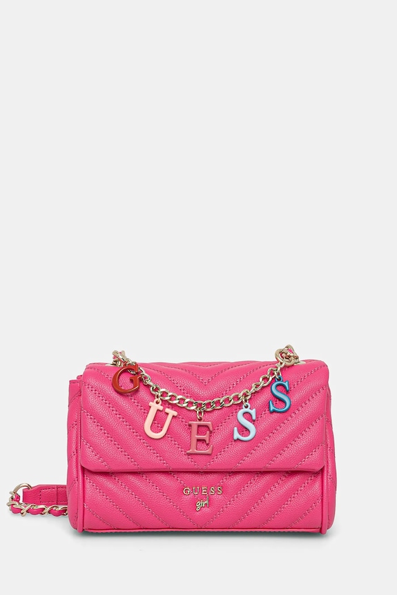 Τσάντα Guess Girl απομίμηση λείου δέρματος ροζ J4YZ45.WFZL0.PPYA