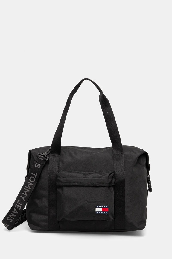 Τσάντα Tommy Jeans υφασμάτινο μαύρο AM0AM12915