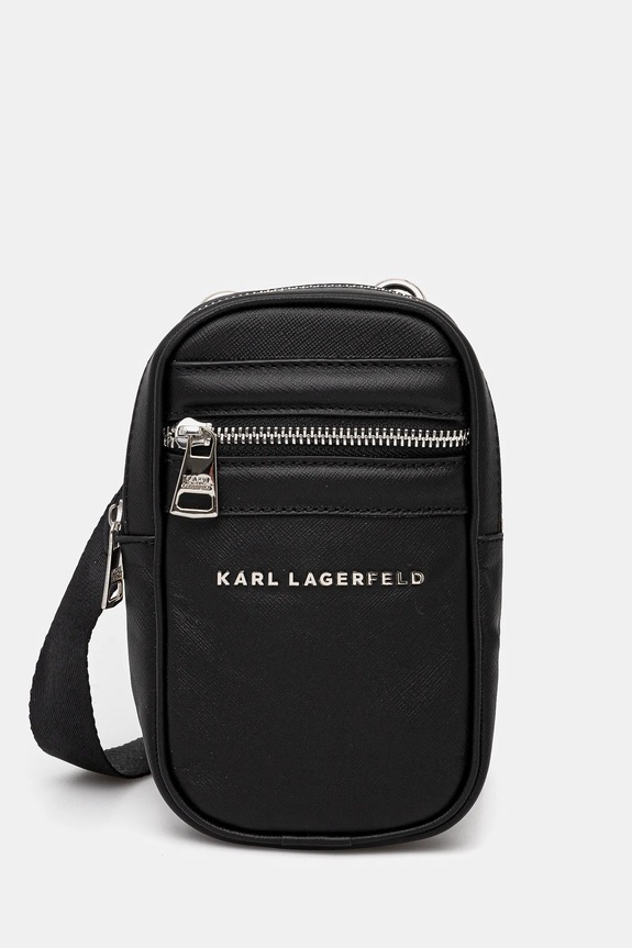 Karl Lagerfeld bőr oldaltáska nappa bőr fekete 551455.815922
