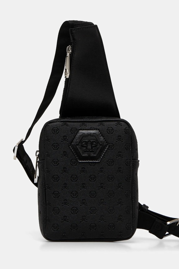 Philipp Plein saszetka skóra licowa czarny SAEA.MBA1450.PTE120N
