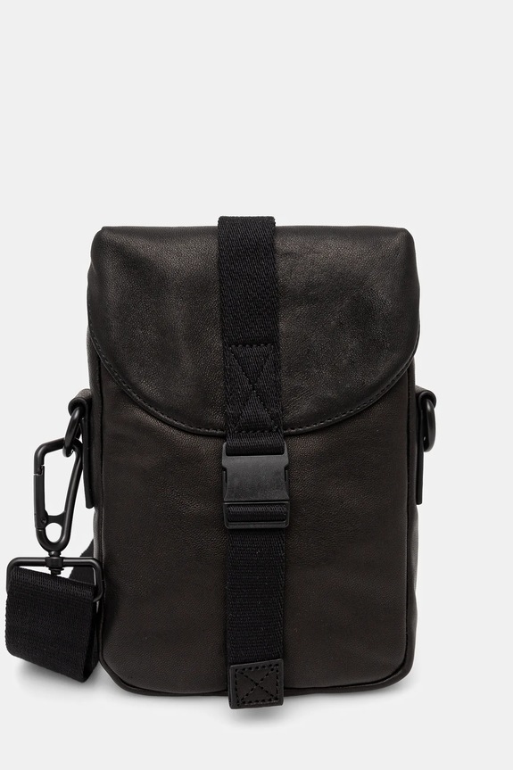 Kožená taška AllSaints JUAN přírodní kůže černá M145XB