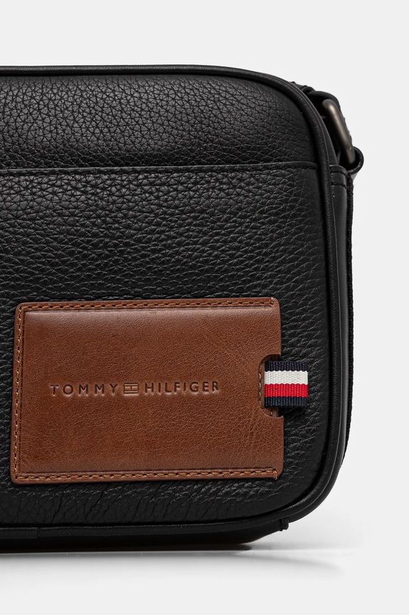 Kožna torbica Tommy Hilfiger crna AM0AM13311