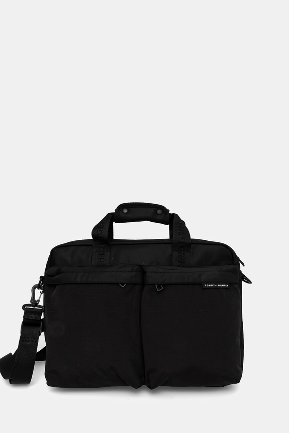 Torba Tommy Hilfiger bez uzorka crna AM0AM13103