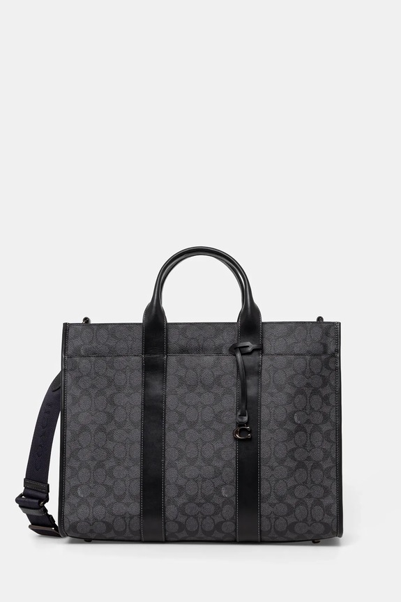 Coach geantă Wesley Tote 42 x 31,5 x 14,5 cm incape in A4 gri CY772