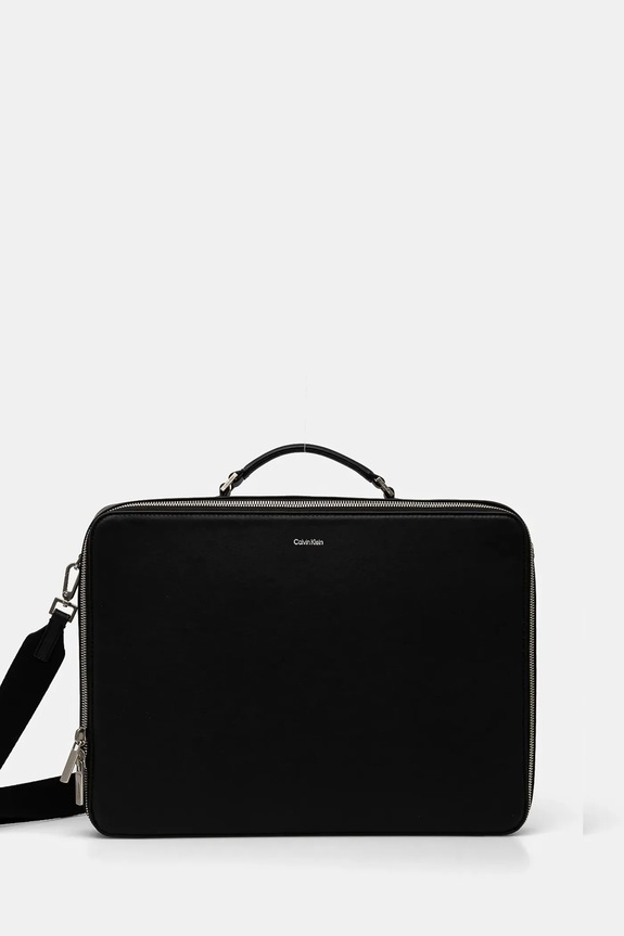 Taška Calvin Klein imitácia kože čierna K50K512738