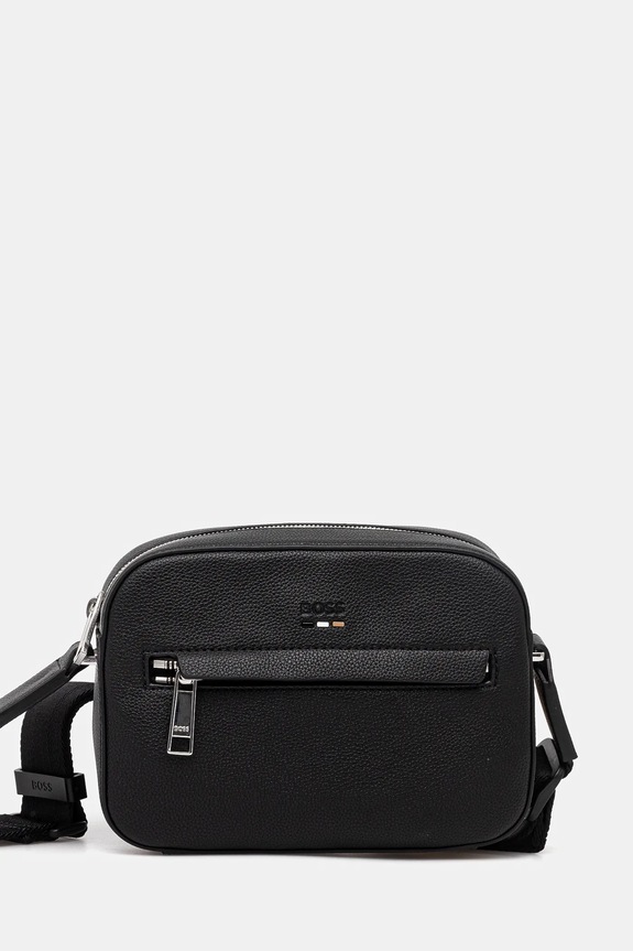Torba BOSS Ray_EW_Crossbody N. imitacija zrnate kože crna 50537303