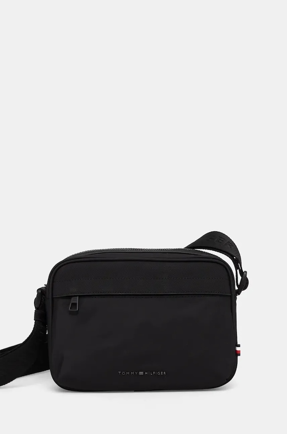 Ledvinka Tommy Hilfiger hladký černá AM0AM13187