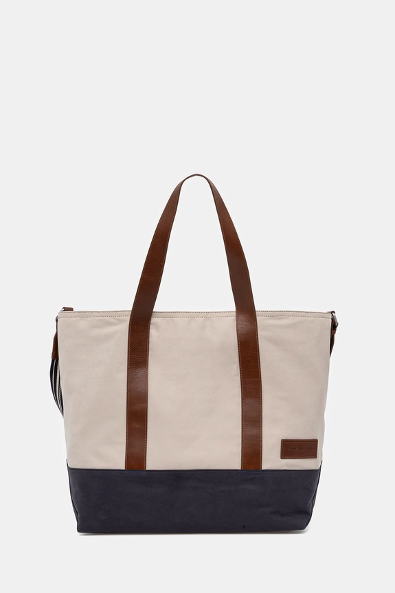 Tommy Hilfiger torba 42,5 x 40,5 x 24,5 cm mieści A4 beżowy AM0AM13368