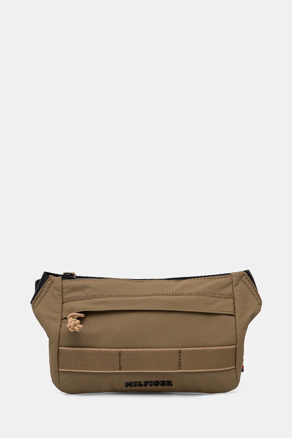 Τσάντα φάκελος Tommy Hilfiger υφασμάτινο καφέ AM0AM13220
