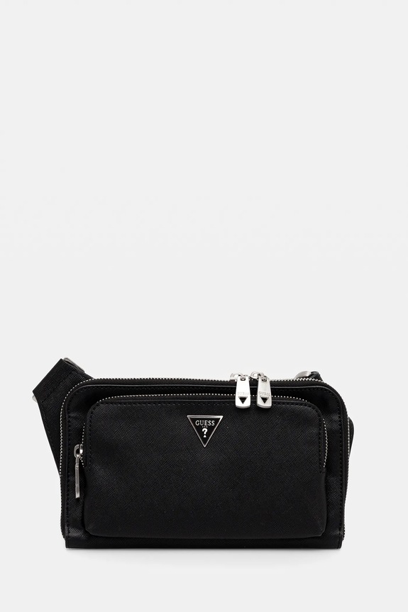 Τσάντα φάκελος Guess MILANO απομίμηση λείου δέρματος μαύρο HMMISA.P5214