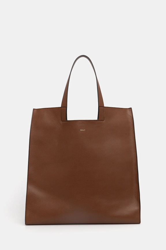 Bally torba skórzana 43,5 x 43 x 12 cm skóra licowa brązowy MAE03Z