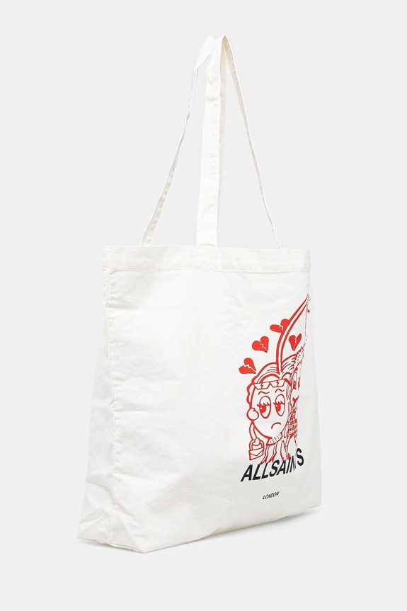 Bavlněná taška AllSaints BREAKUP 40 x 35 x 13 cm M086XC bílá SS25