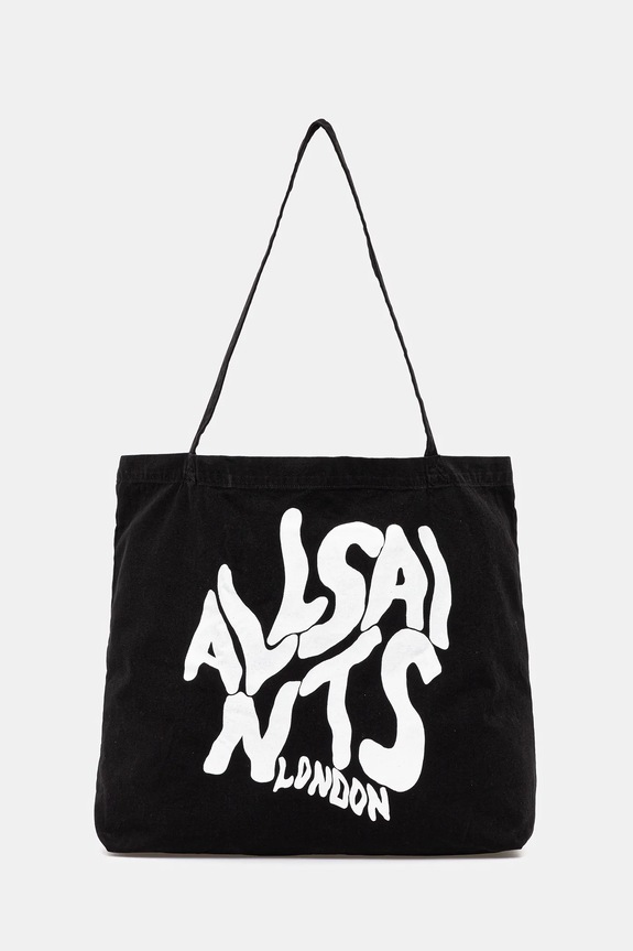 Bavlnená taška AllSaints ORLANDO37 x 36 x 11 cm potlač čierna M285XB