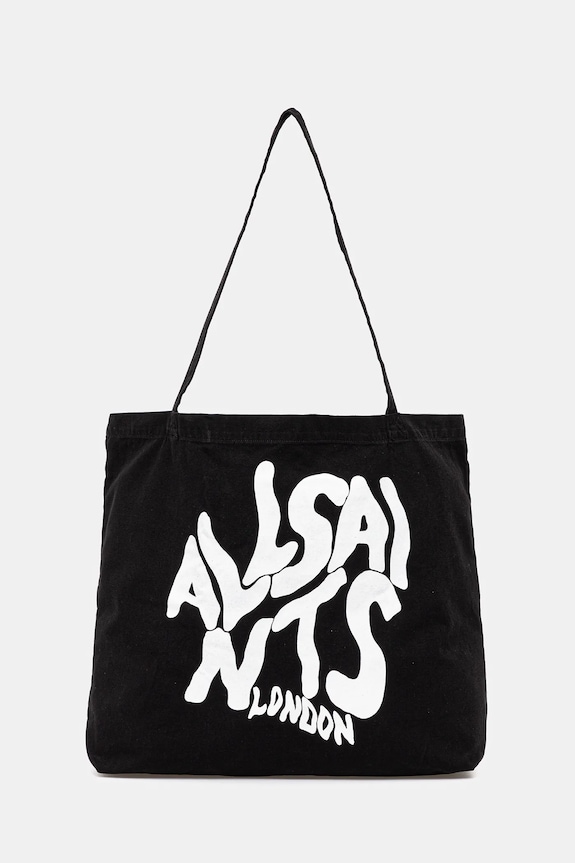 Bavlnená taška AllSaints ORLANDO37 x 36 x 11 cm potlač čierna M285XB