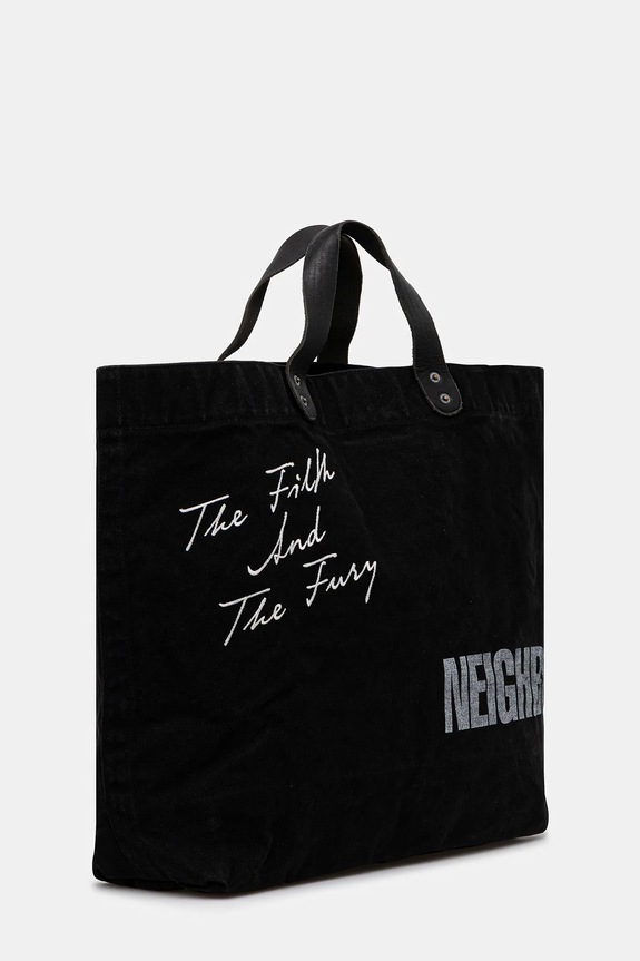 NEIGHBORHOOD bag Washed Canvas Tote Bag 48 x 42 x 13 cm 242TQNH.CG01 black SS25