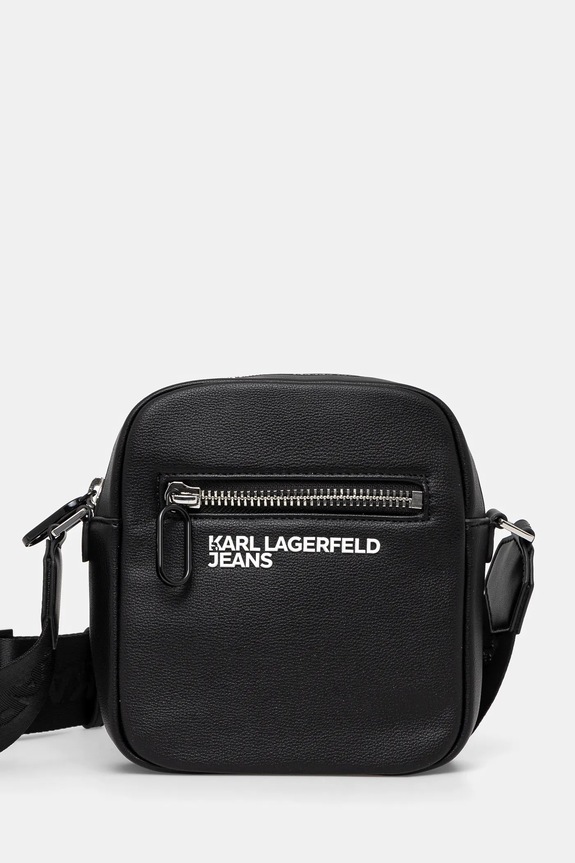 Σακίδιο Karl Lagerfeld Jeans απομίμηση λείου δέρματος μαύρο A1M30340