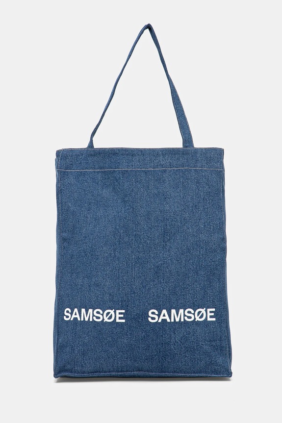 Τσάντα Samsoe Samsoe SALUCA υφασμάτινο μπλε U25100002