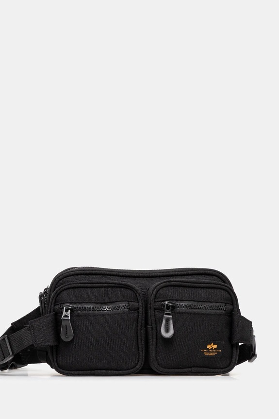 Σακίδιο Alpha Industries Label Waist Bag υφασμάτινο μαύρο 156943