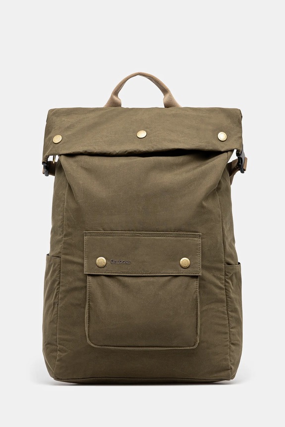 Barbour zaino in cotone Barbour Transport Foldover Backpack Bag semplice verde UBA0746