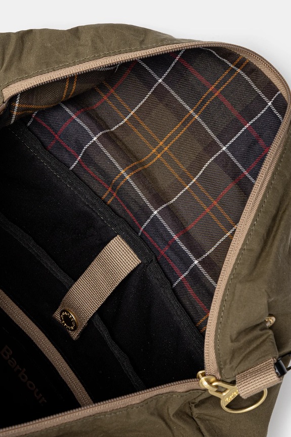 Barbour zaino in cotone Barbour Transport Foldover Backpack Bag UBA0746 verde