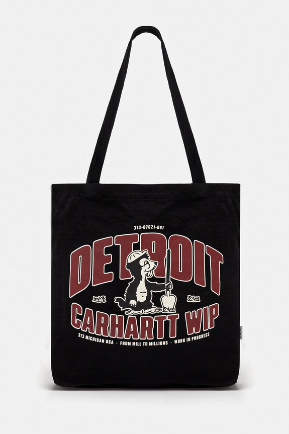 Бавовняна сумка Carhartt WIP Canvas Graphic Tote надрук чорний I033975.2VWXX