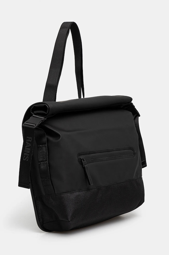 Τσάντα Rains Trail Rolltop Messenger Bag W3 14490.01 μαύρο SS25