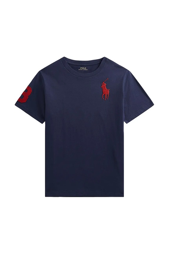 Polo Ralph Lauren t-shirt in cotone per bambini applique blu navy 323832907039