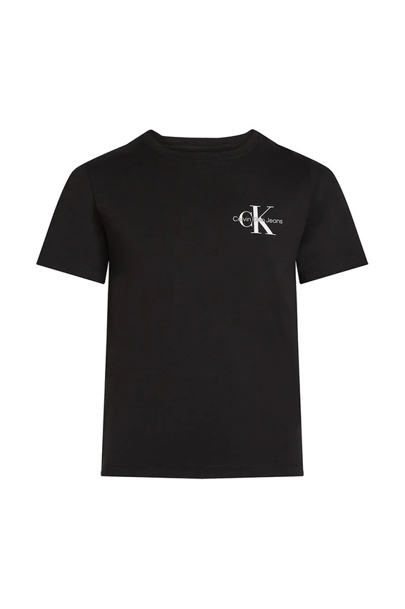Dětské bavlněné tričko Calvin Klein Jeans 0 IU0IU00678.128.176.PPYA černá SS25