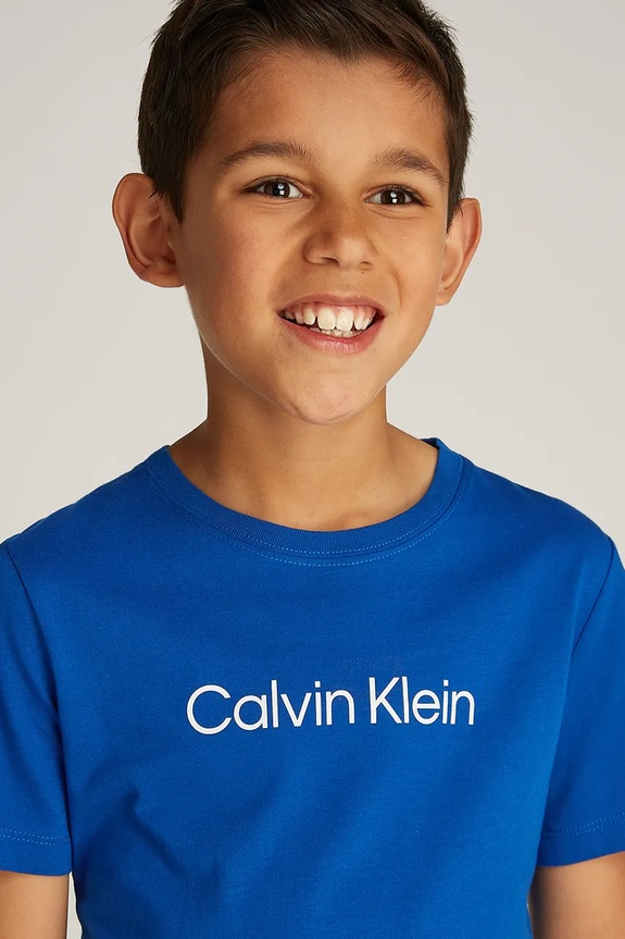 Calvin Klein Jeans gyerek pamut póló IU0IU00682.128.176.PPYA kék
