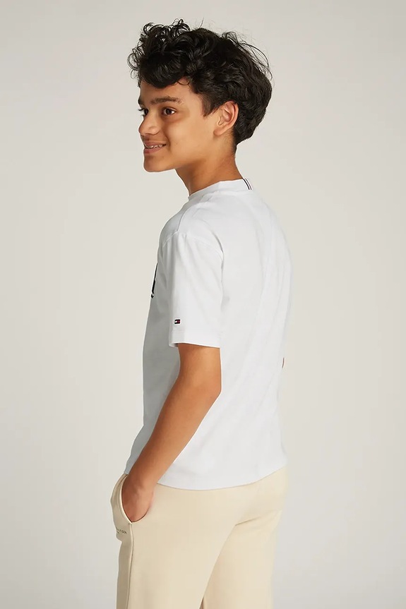 Dětské bavlněné tričko Tommy Hilfiger KB0KB09354.74.122.PPYA bílá SS25