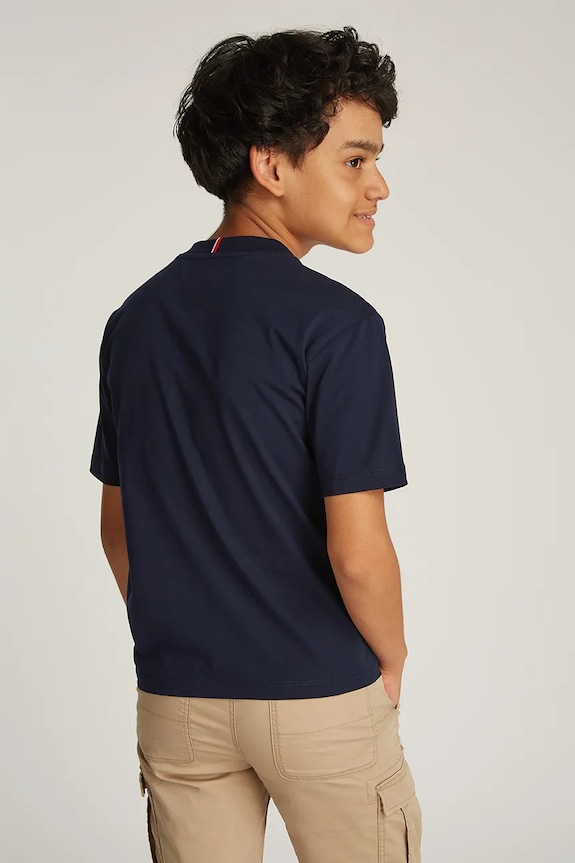 Αγορίστικα Παιδικό βαμβακερό μπλουζάκι Tommy Hilfiger KB0KB09354.74.122.PPYA μαύρο