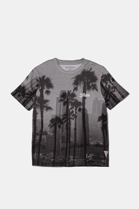 Βαμβακερό μπλουζάκι Guess βαμβάκι γκρί L5RI26.K8HM4.PPYA