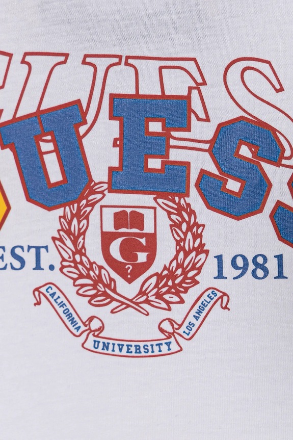 Chłopiec Guess t-shirt bawełniany dziecięcy N5RI00.K8HM4.PPYA biały