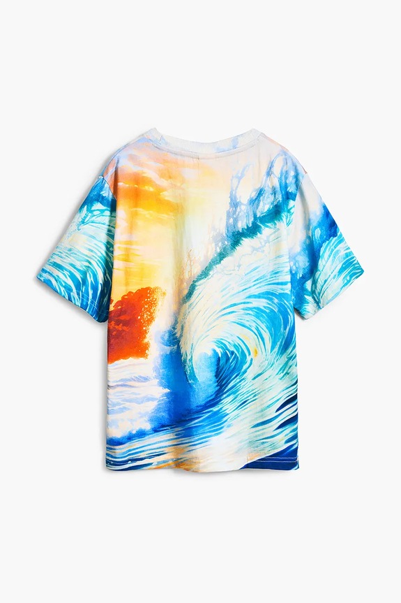 Dečki Otroška bombažna kratka majica Desigual 25SBTK01 modra