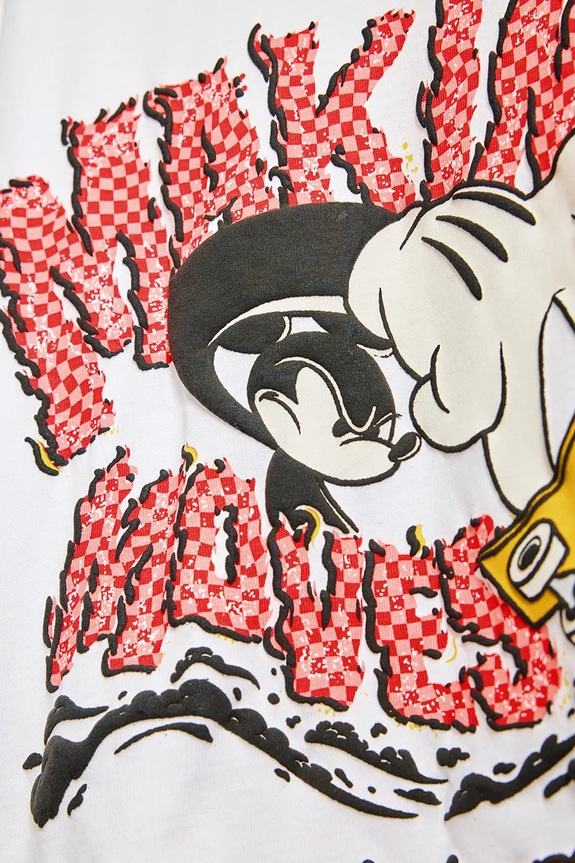 Otroška bombažna kratka majica Desigual x Disney bela 25SBTK14