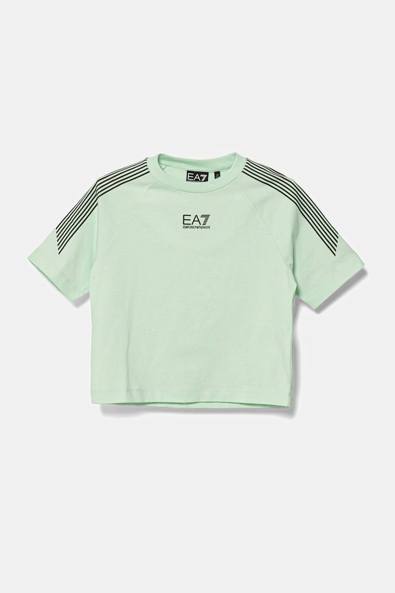 Detské bavlnené tričko EA7 Emporio Armani bavlna zelená 7B000048.AF12874