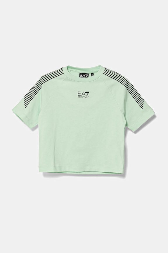 Detské bavlnené tričko EA7 Emporio Armani bavlna zelená 7B000048.AF12874