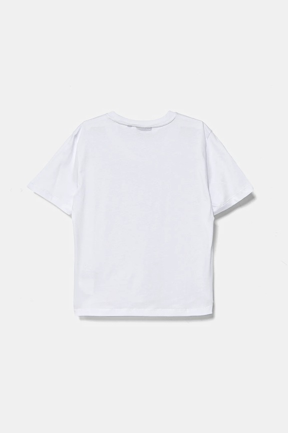 Dječja pamučna majica kratkih rukava EA7 Emporio Armani 7B000020.AF10378 bijela SS26
