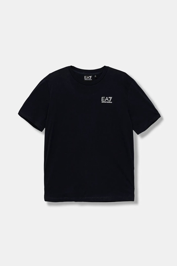 Детская хлопковая футболка EA7 Emporio Armani хлопок тёмно-синий 7B000020.AF10378