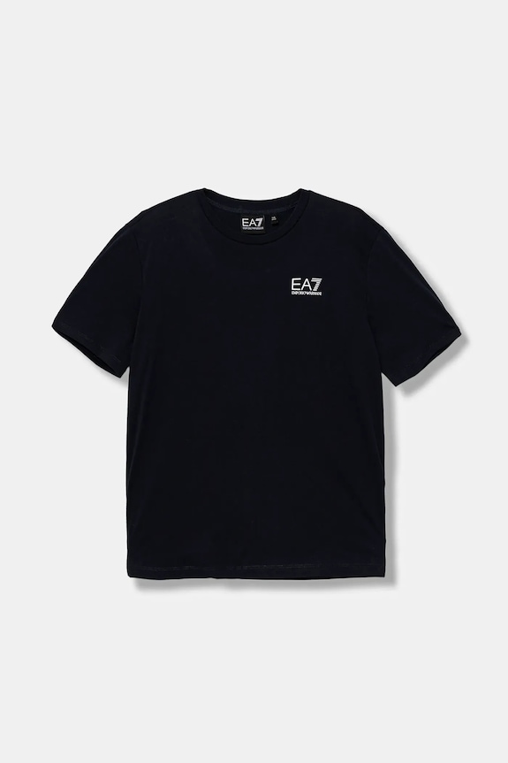Детская хлопковая футболка EA7 Emporio Armani хлопок тёмно-синий 7B000020.AF10378